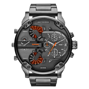 Diesel Men’s Quartz Grey Nylon & Silicone Strap Grey Dial 57mm (Four Time zone) Watch DZ7420