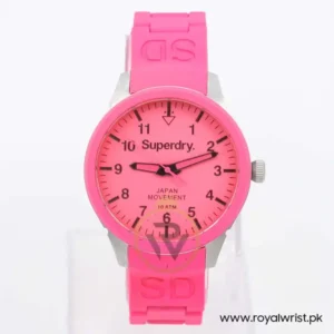 Superdry Women’s/Kids Quartz Pink Silicone Chain Pink Dial 39mm Watch SYL120P